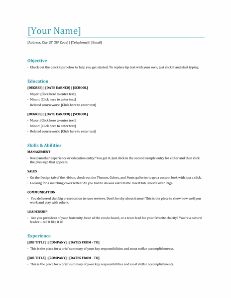 Functional resume template free download